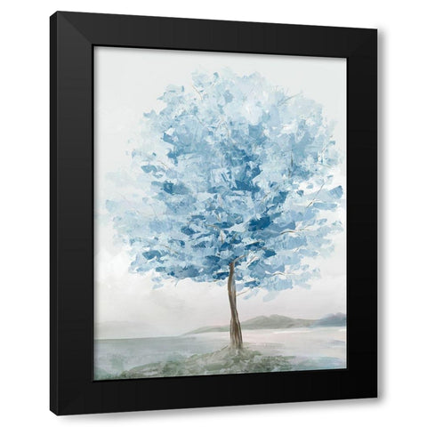 Blue Tree II Black Modern Wood Framed Art Print by Ian C