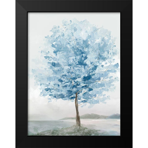 Blue Tree II Black Modern Wood Framed Art Print by Ian C