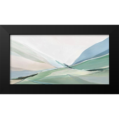 Rolling Green  Black Modern Wood Framed Art Print by Ian C