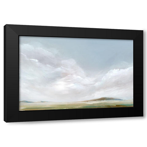 Rolling Pink Clouds Black Modern Wood Framed Art Print by Ian C