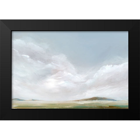 Rolling Pink Clouds Black Modern Wood Framed Art Print by Ian C