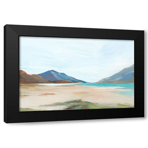 Sunny Beach Shore II Black Modern Wood Framed Art Print with Double Matting by Ian C