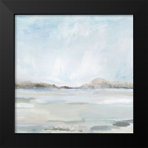 Calm Coastal Black Modern Wood Framed Art Print by Ian C