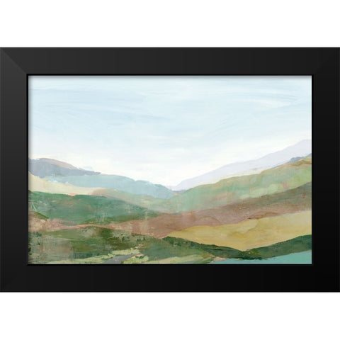 Colourful Plains I Black Modern Wood Framed Art Print by Ian C