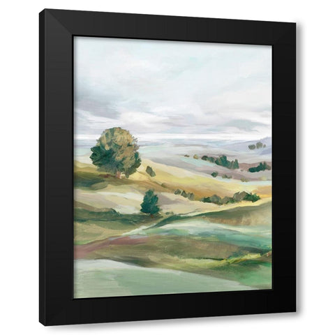 Green Pastures I Black Modern Wood Framed Art Print by Ian C