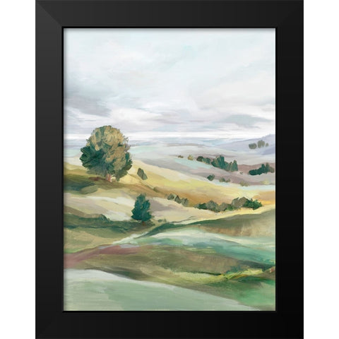 Green Pastures I Black Modern Wood Framed Art Print by Ian C