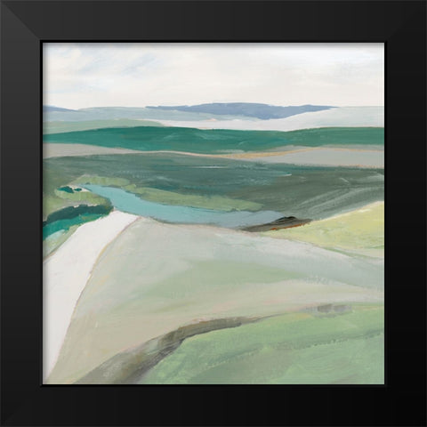 Fields of Green II Black Modern Wood Framed Art Print by Ian C