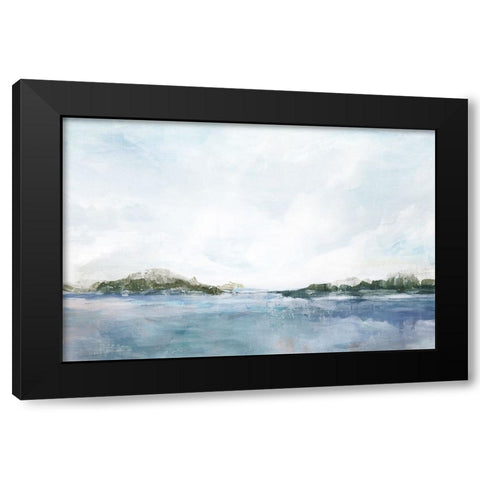Blue Seascape Black Modern Wood Framed Art Print by Ian C