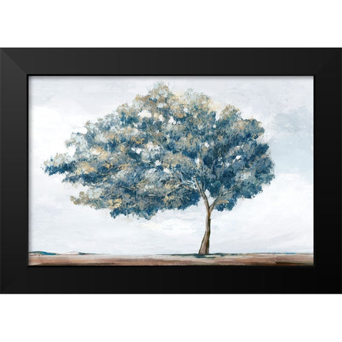 Blue Golden Tree Black Modern Wood Framed Art Print by Ian C