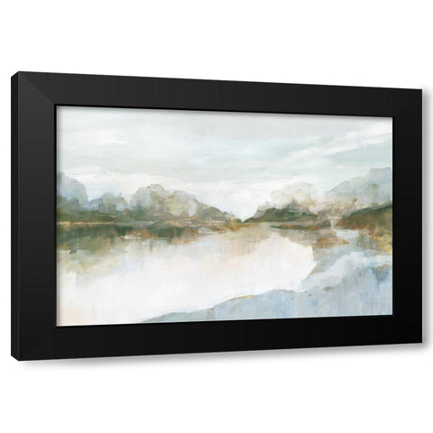 Lakefront Haven Black Modern Wood Framed Art Print with Double Matting by Ian C