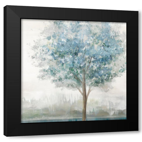 Teal Secret Garden Black Modern Wood Framed Art Print by Ian C