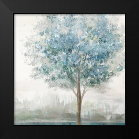 Teal Secret Garden Black Modern Wood Framed Art Print by Ian C