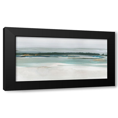 Serenity by the Lake Black Modern Wood Framed Art Print with Double Matting by Ian C
