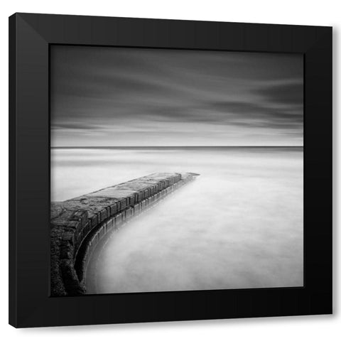Scarborough Jetty Black Modern Wood Framed Art Print by Barber, Ian