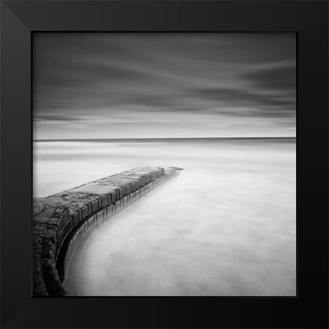 Scarborough Jetty Black Modern Wood Framed Art Print by Barber, Ian