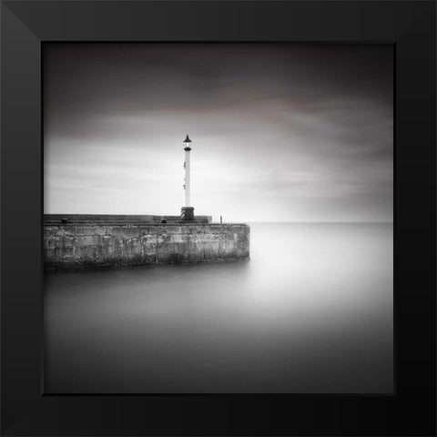 Bridlington Harbor Black Modern Wood Framed Art Print by Barber, Ian