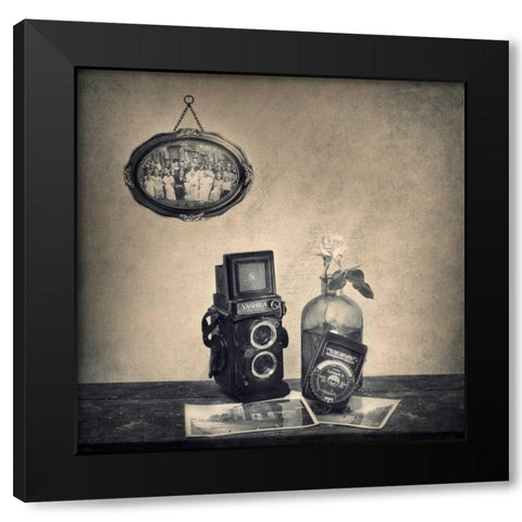 Zero Pixels Black Modern Wood Framed Art Print by Barber, Ian