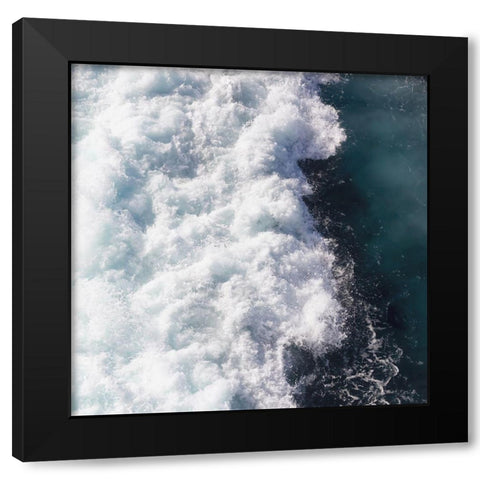 Midnight Blue Wave Black Modern Wood Framed Art Print with Double Matting by Beddoes, Ingrid