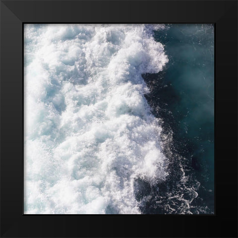 Midnight Blue Wave Black Modern Wood Framed Art Print by Beddoes, Ingrid