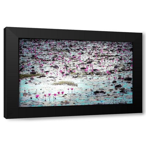 Flowers in the Creek Black Modern Wood Framed Art Print with Double Matting by Valner, Jessica