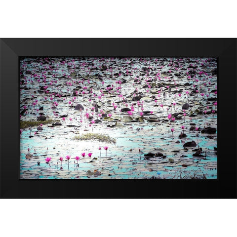 Flowers in the Creek Black Modern Wood Framed Art Print by Valner, Jessica