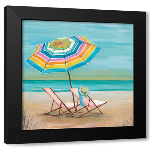 Two By The Sea II Black Modern Wood Framed Art Print with Double Matting by Joy, Julie