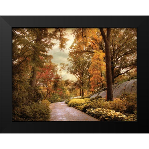 Azalea Garden in Autumn Black Modern Wood Framed Art Print by Jenney, Jessica