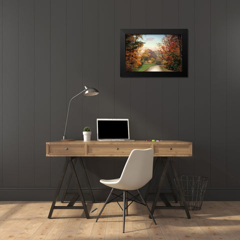 Country Road Black Modern Wood Framed Art Print by Jenney, Jessica