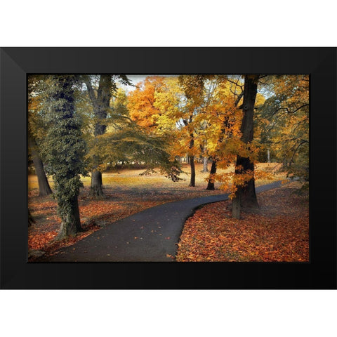 Entrance to Autumn Black Modern Wood Framed Art Print by Jenney, Jessica