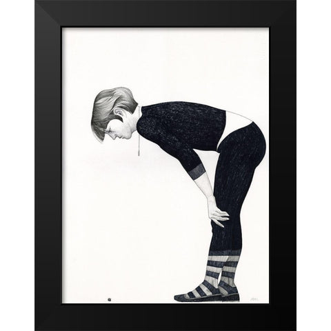 Caterpillar Black Modern Wood Framed Art Print by Joel, Jack