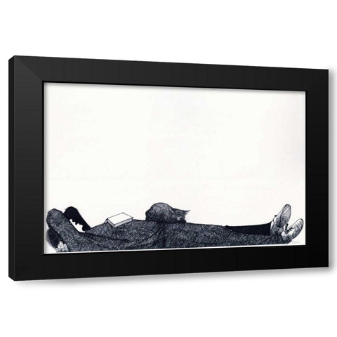 Nap Black Modern Wood Framed Art Print with Double Matting by JOEL