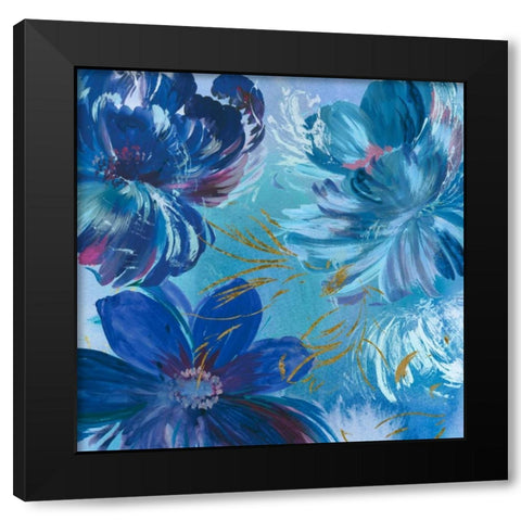 Midnight Floral I Black Modern Wood Framed Art Print by Jensen, Asia