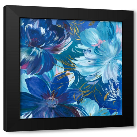 Midnight Floral II Black Modern Wood Framed Art Print with Double Matting by Jensen, Asia