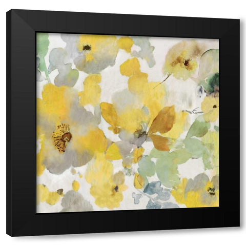 Sunny Floral II Black Modern Wood Framed Art Print with Double Matting by Jensen, Asia