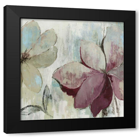 Drippy Floral II Black Modern Wood Framed Art Print by Jensen, Asia