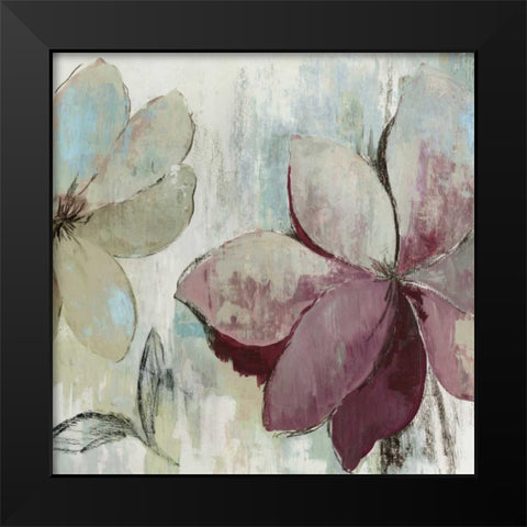 Drippy Floral II Black Modern Wood Framed Art Print by Jensen, Asia
