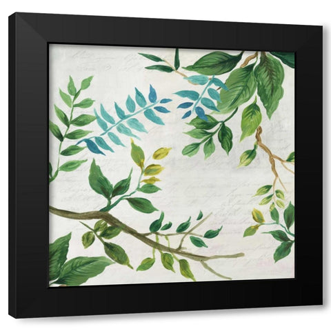 Lush Leaves Black Modern Wood Framed Art Print by Jensen, Asia