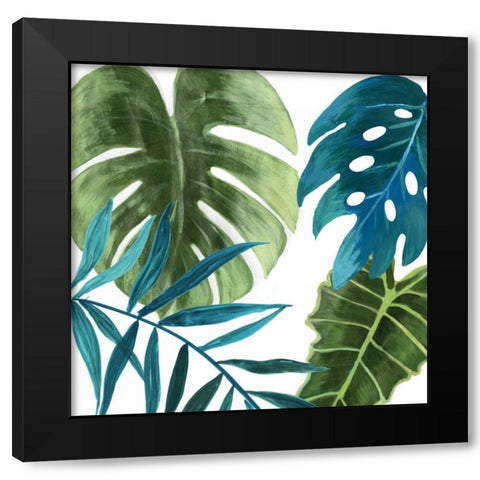 Tropical Leaves I Black Modern Wood Framed Art Print by Jensen, Asia