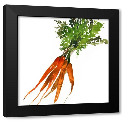Carrot Black Modern Wood Framed Art Print with Double Matting by Jensen, Asia