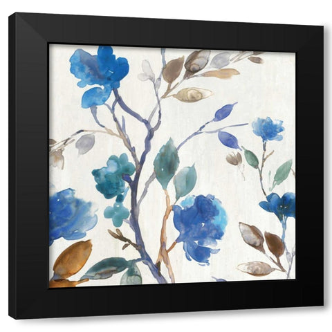 Cobalt Peony I Black Modern Wood Framed Art Print by Jensen, Asia