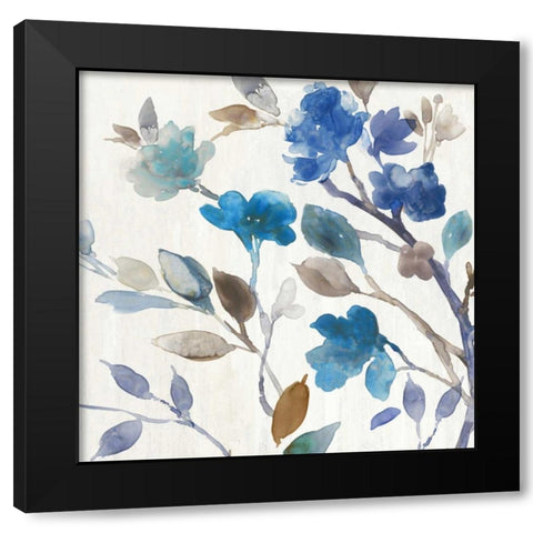 Cobalt Peony II Black Modern Wood Framed Art Print by Jensen, Asia