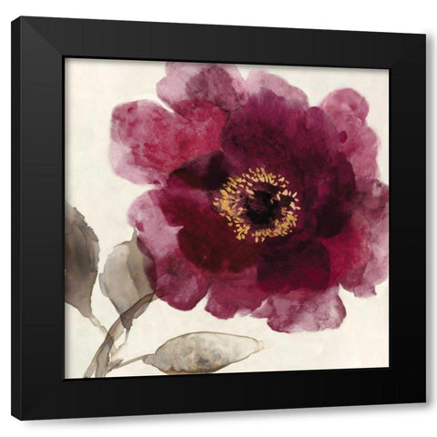 Crimson Peony I Black Modern Wood Framed Art Print by Jensen, Asia