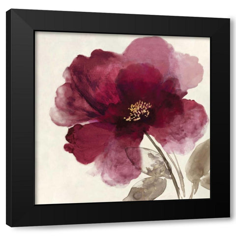 Crimson Peony II Black Modern Wood Framed Art Print by Jensen, Asia