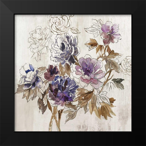 Japanese Garden I Plum Version Black Modern Wood Framed Art Print by Jensen, Asia