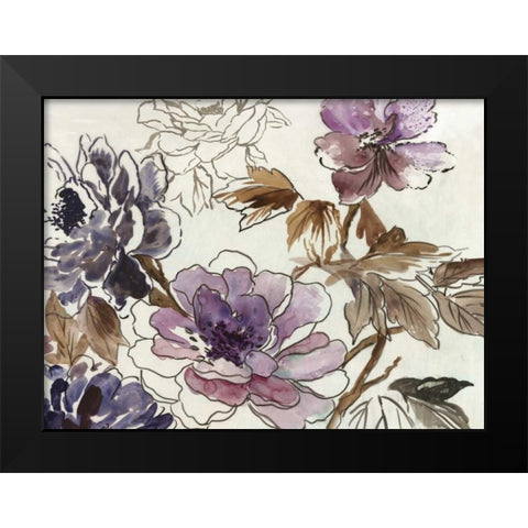 Japanese Garden II Plum Version Black Modern Wood Framed Art Print by Jensen, Asia