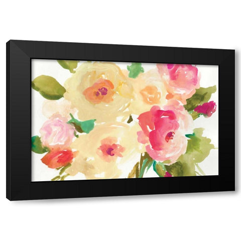 Yellow Roses Black Modern Wood Framed Art Print with Double Matting by Jensen, Asia
