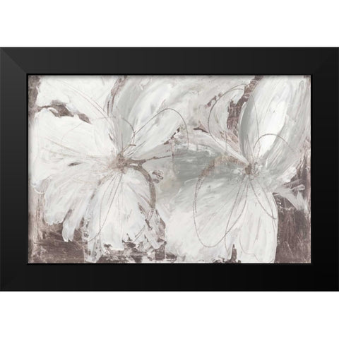 Silver Floral Black Modern Wood Framed Art Print by Jensen, Asia