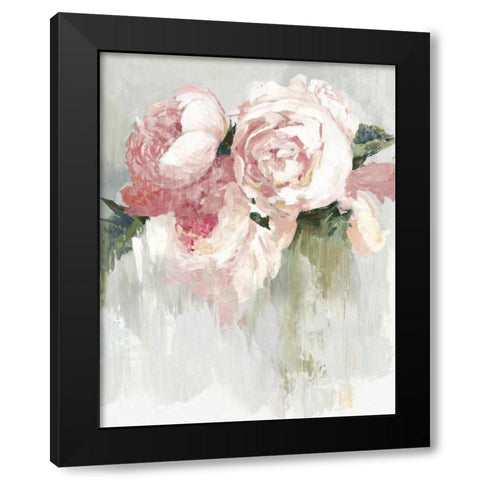 Peonies Black Modern Wood Framed Art Print with Double Matting by Jensen, Asia