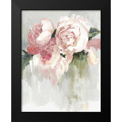 Peonies Black Modern Wood Framed Art Print by Jensen, Asia