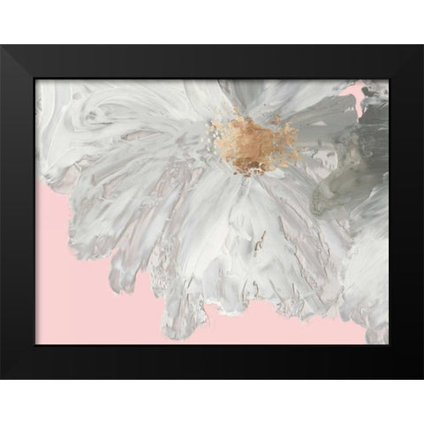 White Peony Black Modern Wood Framed Art Print by Jensen, Asia